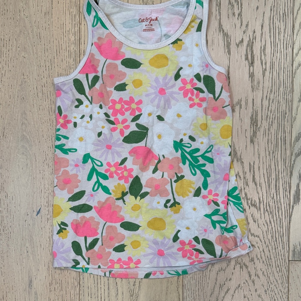 Cat & Jack Kids Floral Tank Top - Pink, Yellow, Green